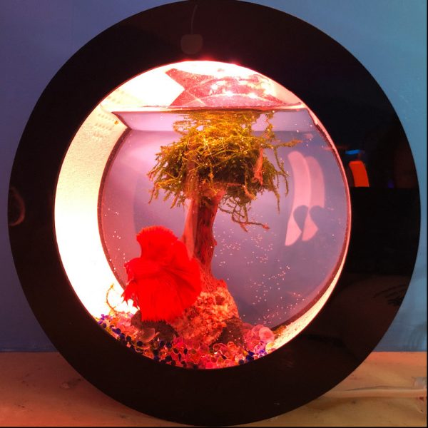 Mini Desktop Aquarium Fish With Water Filtration LED(Betta Fish Tank)