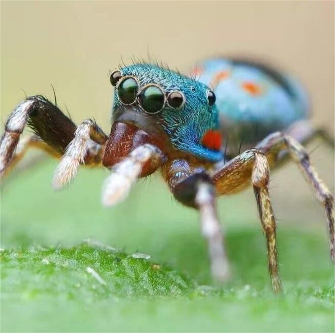 Chinese Jumping Spider (Siler cupreus)