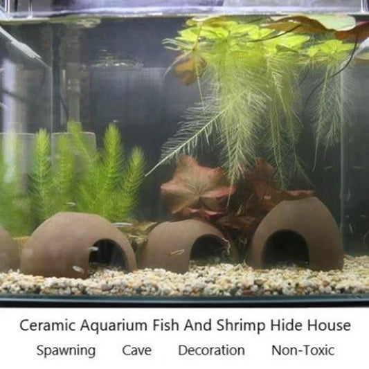 Fish Tank Cave Aquarium Shelter Ceramic Shrimp Decoration