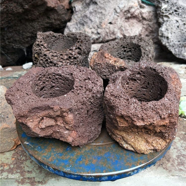 Lava stone flower pot