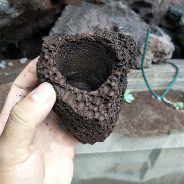 Lava stone flower pot
