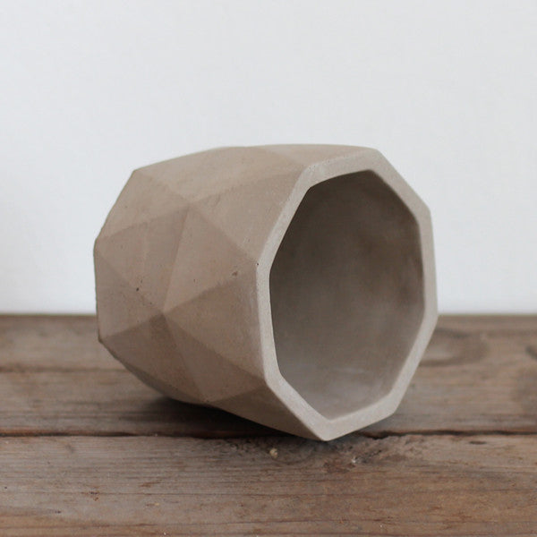 grey geo plant pot Concrete Geometric Plant Pot Grey