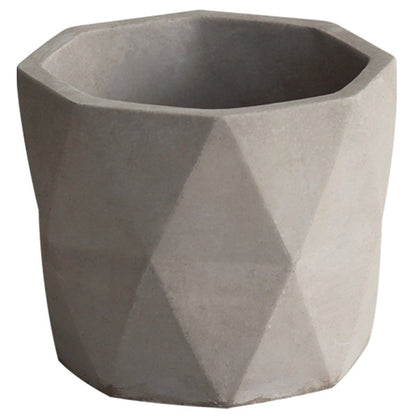 Concrete Geometric Plant Pot Grey