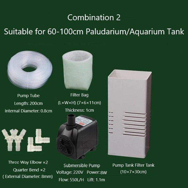 Pump Tank Filter Tank For Paludarium, Vivarium And Terrarium