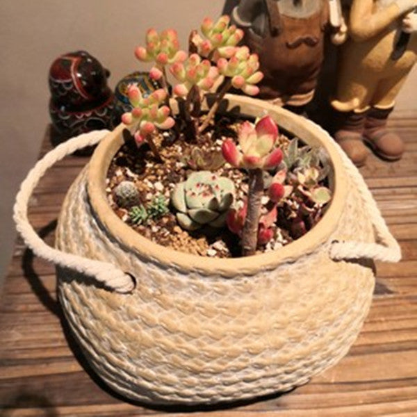 Weaving Flowerpot Natural Flower Baskets Hanging Flowerpot